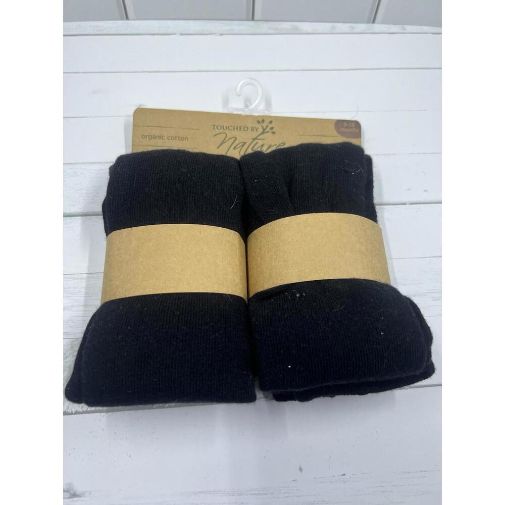 Organic Cotton Infants Tights 2 Pair Black Touched By Nature